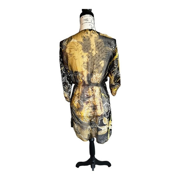 Solitaire, Sheer Beaded Tunic Brown & Gold, L, Like New - Picture 4 of 12